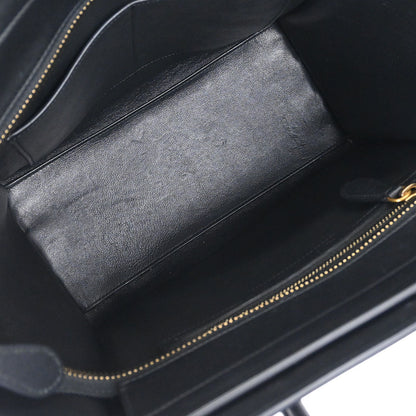 Celine Black Leather Micro Luggage Tote Bag