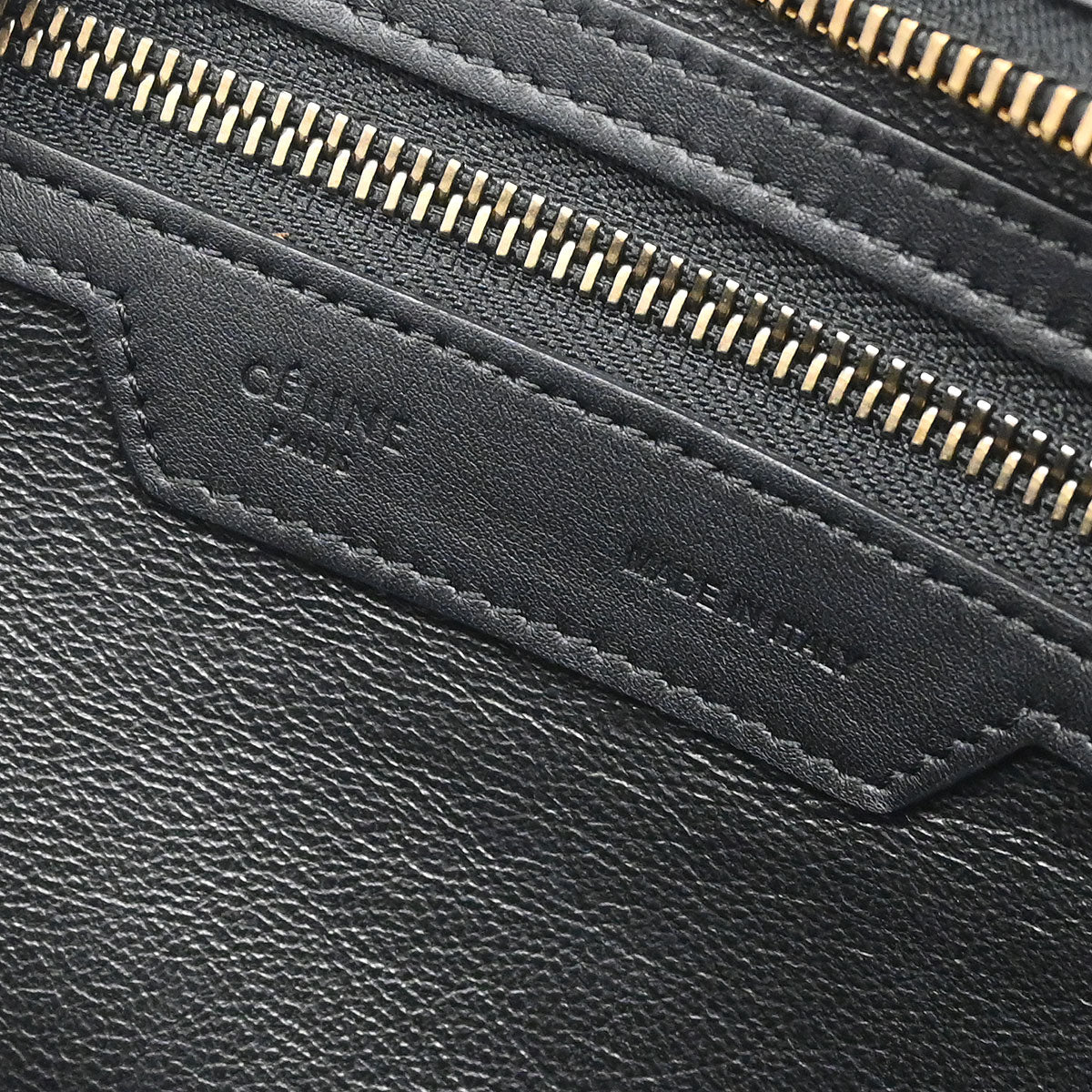 Celine Black Leather Micro Luggage Tote Bag
