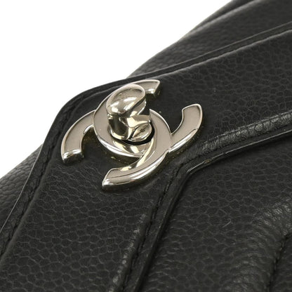 Chanel Black Caviar Skin Chevron Flap Bag Shoulder Bag
