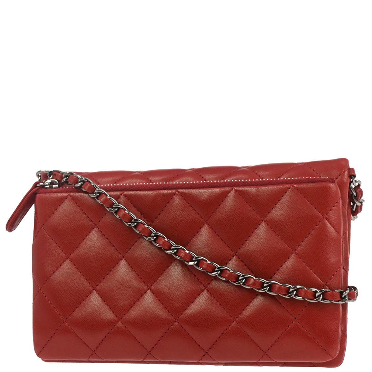 Chanel Red Lambskin Flap Bag Shoulder Bag