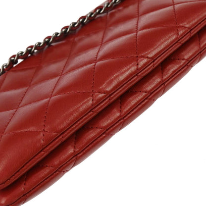 Chanel Red Lambskin Flap Bag Shoulder Bag