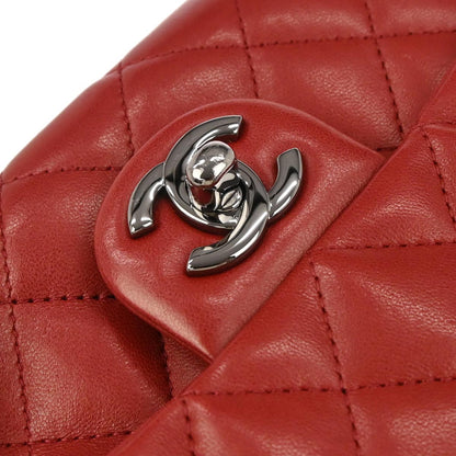 Chanel Red Lambskin Flap Bag Shoulder Bag