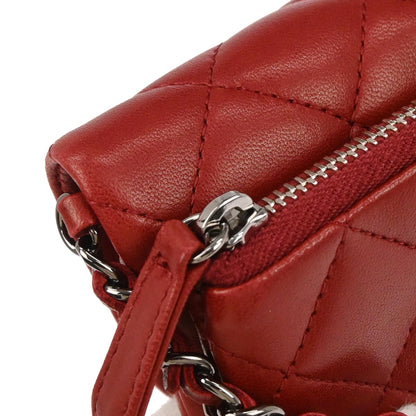 Chanel Red Lambskin Flap Bag Shoulder Bag