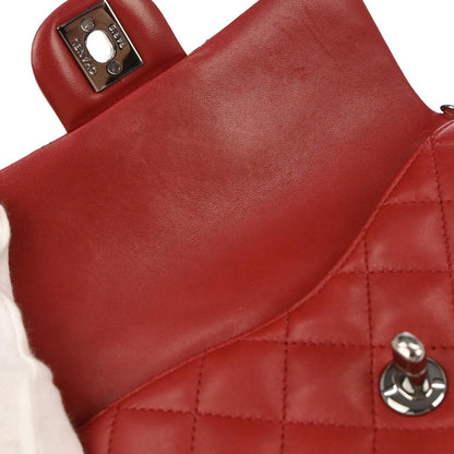 Chanel Red Lambskin Flap Bag Shoulder Bag
