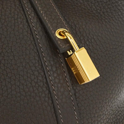 Hermes Chocolat Taurillon Clemence Picotin Lock 18 PM Handbag