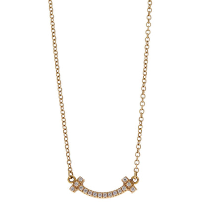 Tiffany & Co. T Smile Mini Pendant Necklace Au750 Diamond Jewelry
