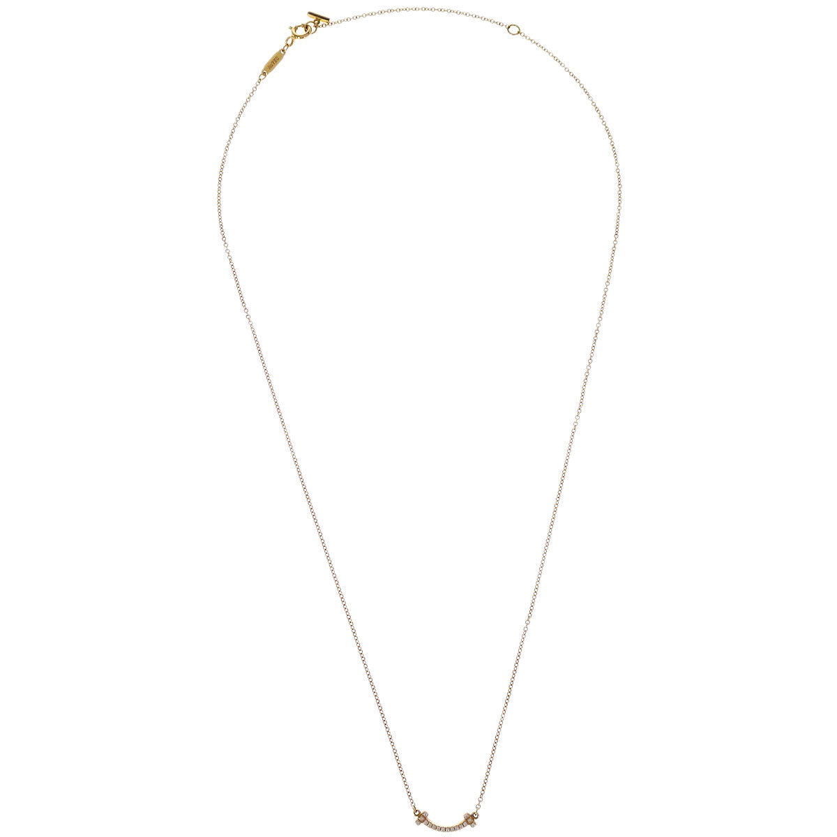 Tiffany & Co. T Smile Mini Pendant Necklace Au750 Diamond Jewelry