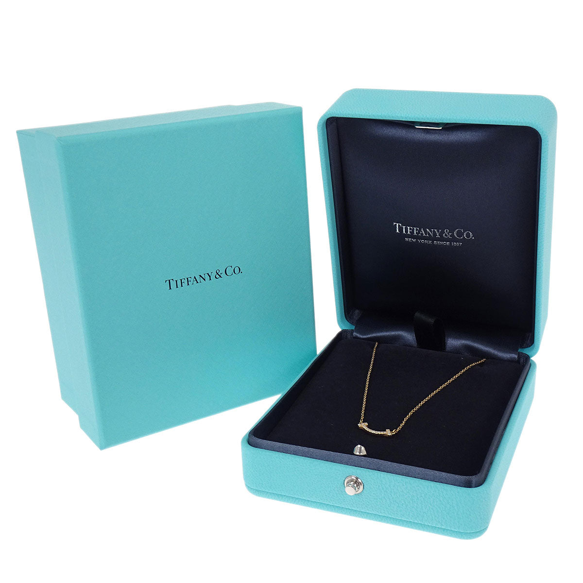 Tiffany & Co. T Smile Mini Pendant Necklace Au750 Diamond Jewelry