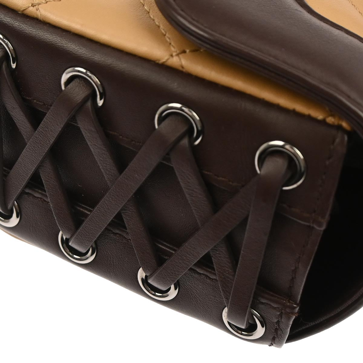 Chanel Beige Brown Lambskin Coco Corset Flap Bag Shoulder Bag