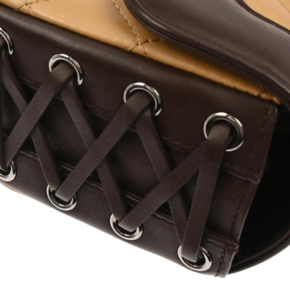 Chanel Beige Brown Lambskin Coco Corset Flap Bag Shoulder Bag