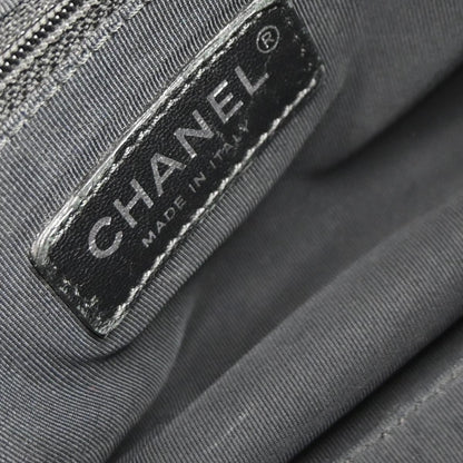 Boy Chanel Black Calfskin Double Stitch ShoulderTote Bag