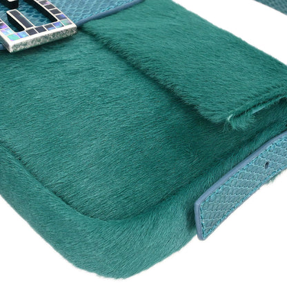 Fendi * Green Pony Hair Python Baguette Handbag