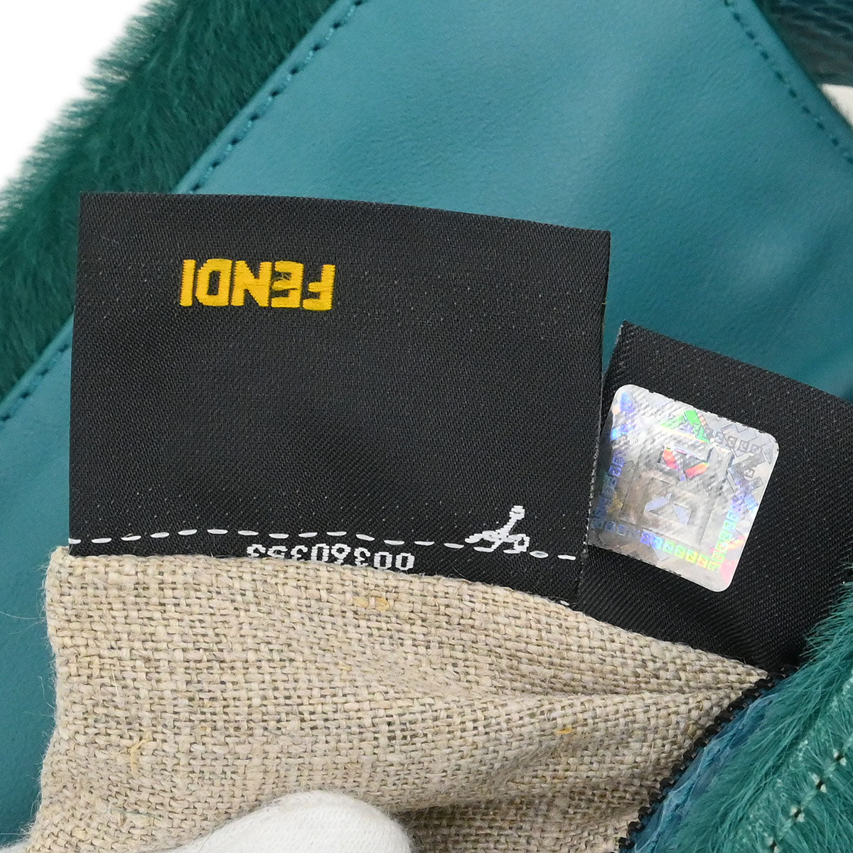 Fendi * Green Pony Hair Python Baguette Handbag