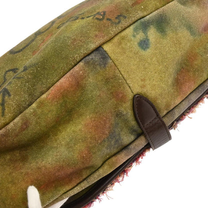 Chanel Khaki Canvas Graffiti On The Pavements Shoulder Bag