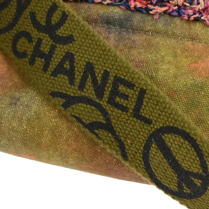 Chanel Khaki Canvas Graffiti On The Pavements Shoulder Bag