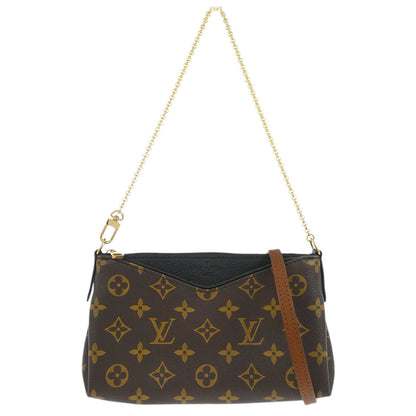 Louis Vuitton Black Monogram Pallas Clutch 2way Handbag M41639