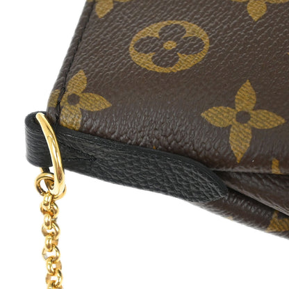 Louis Vuitton Black Monogram Pallas Clutch 2way Handbag M41639