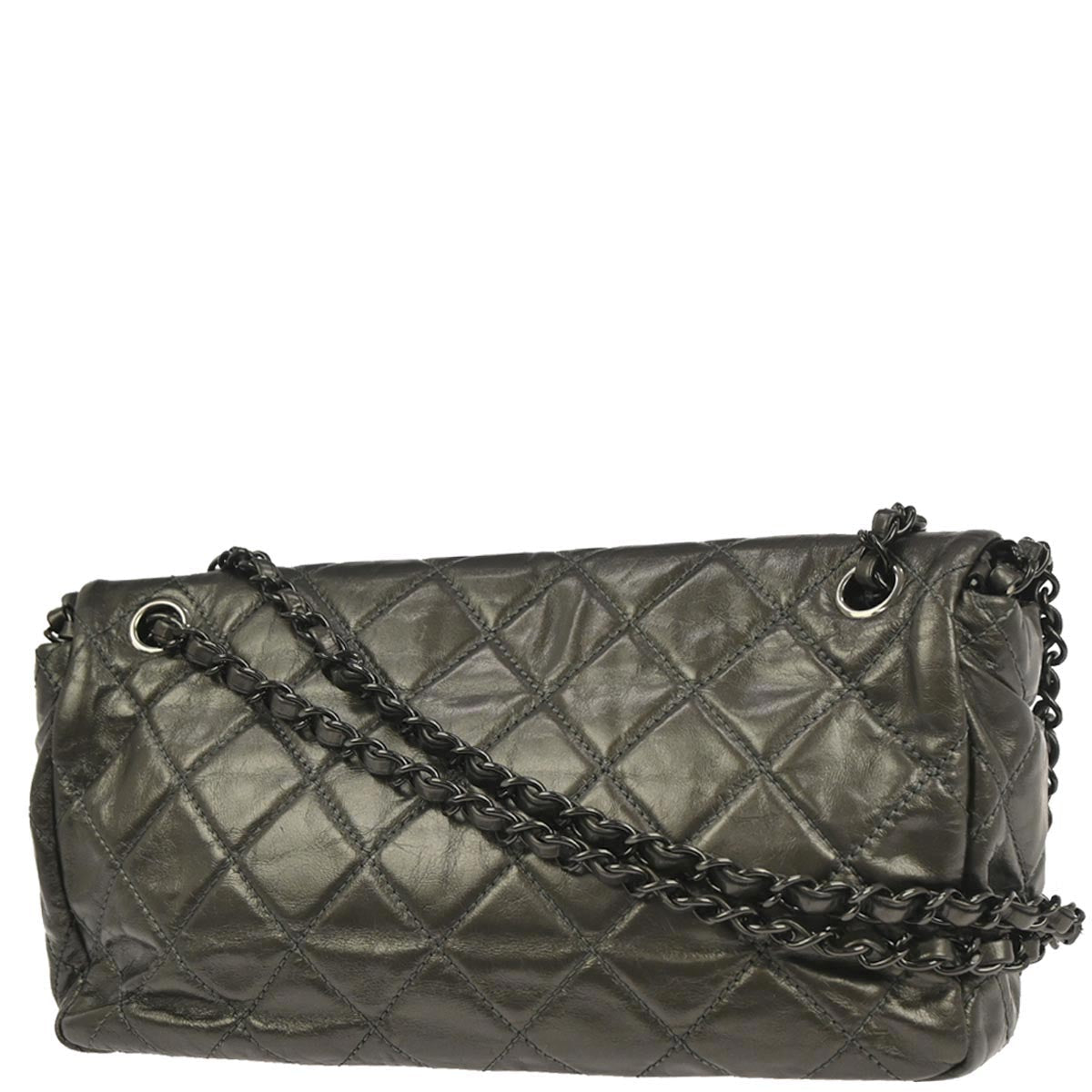 Chanel Gray Calfskin Chain Me Shoulder Bag