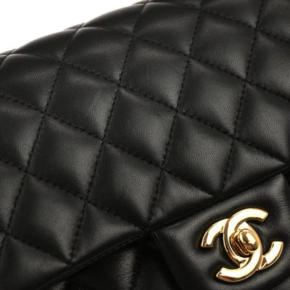 Chanel Black Lambskin Medium Classic Double Flap Shoulder Bag