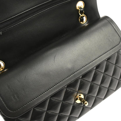 Chanel Black Lambskin Medium Classic Double Flap Shoulder Bag