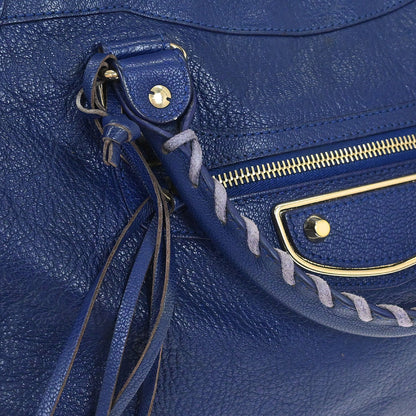 Balenciaga Blue Metallic Edge Classic City Handbag
