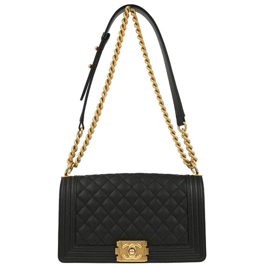 Boy Chanel Black Caviar Medium Shoulder Bag