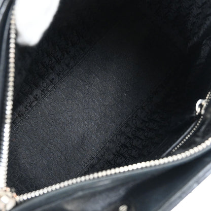Christian Dior Black Lambskin Medium Lady Dior Cannage 2way Shoulder Handbag