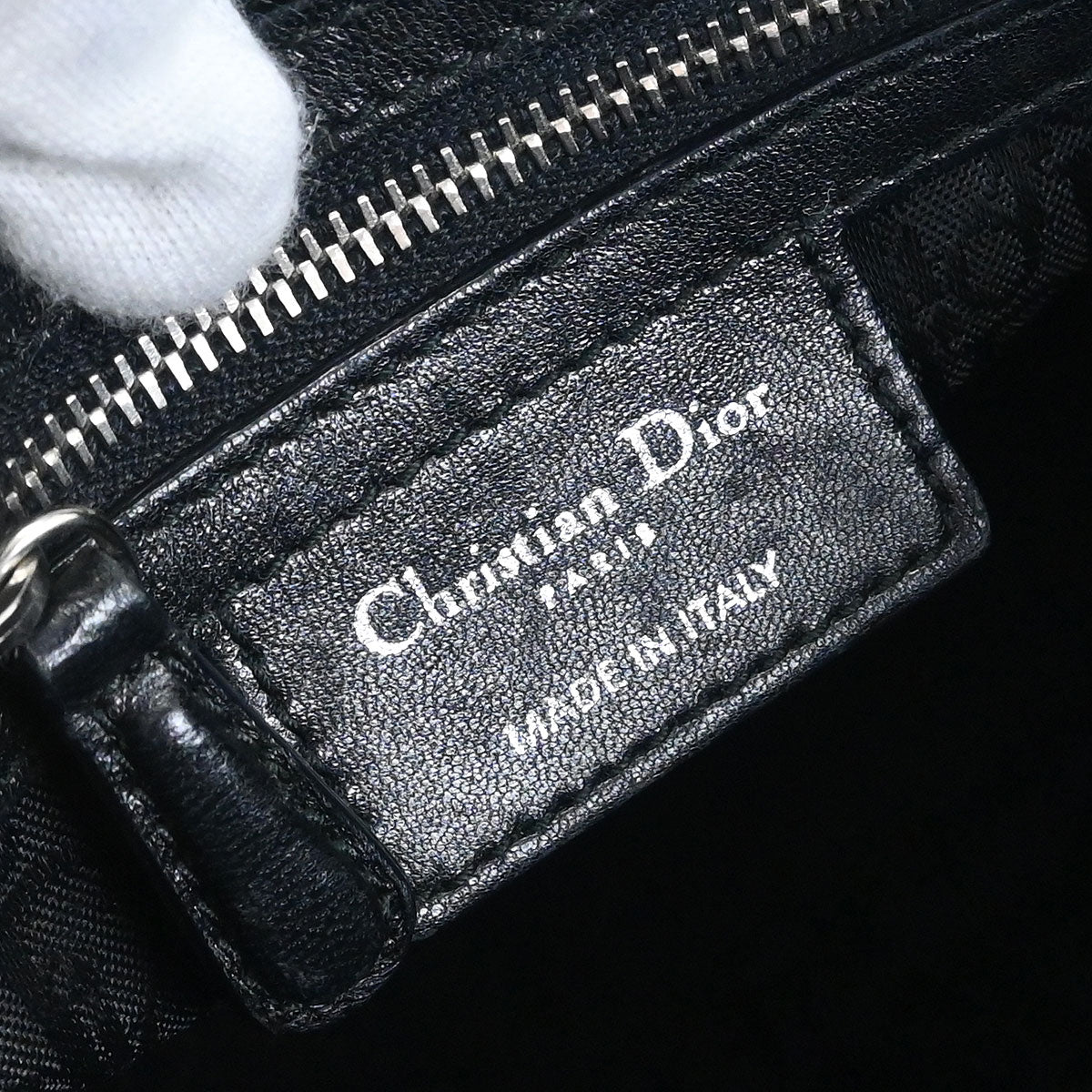 Christian Dior Black Lambskin Medium Lady Dior Cannage 2way Shoulder Handbag