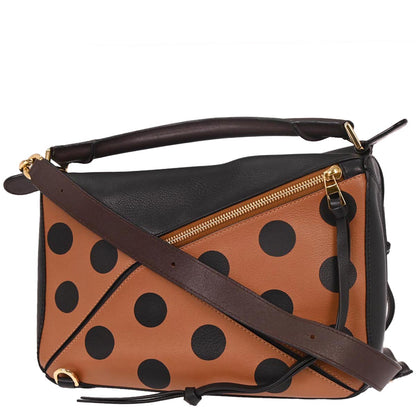 Loewe Brown Black Puzzle 2way Handbag