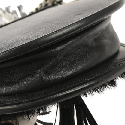 Chanel * Black Pony Hair Paris Edinburgh Saddle Bag Shoulder Bag