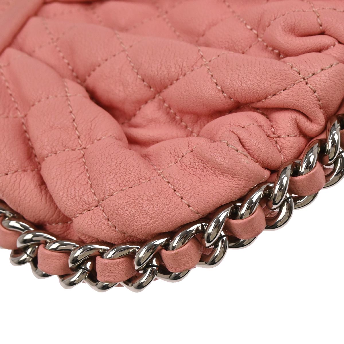 Chanel Pink Calfskin Chain Around Shoulder Bag