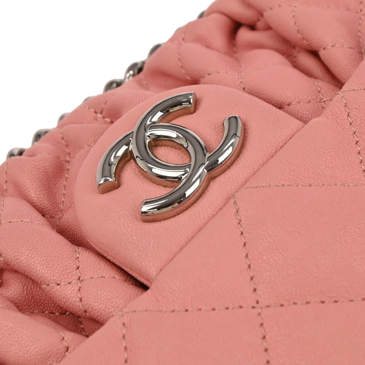 Chanel Pink Calfskin Chain Around Shoulder Bag