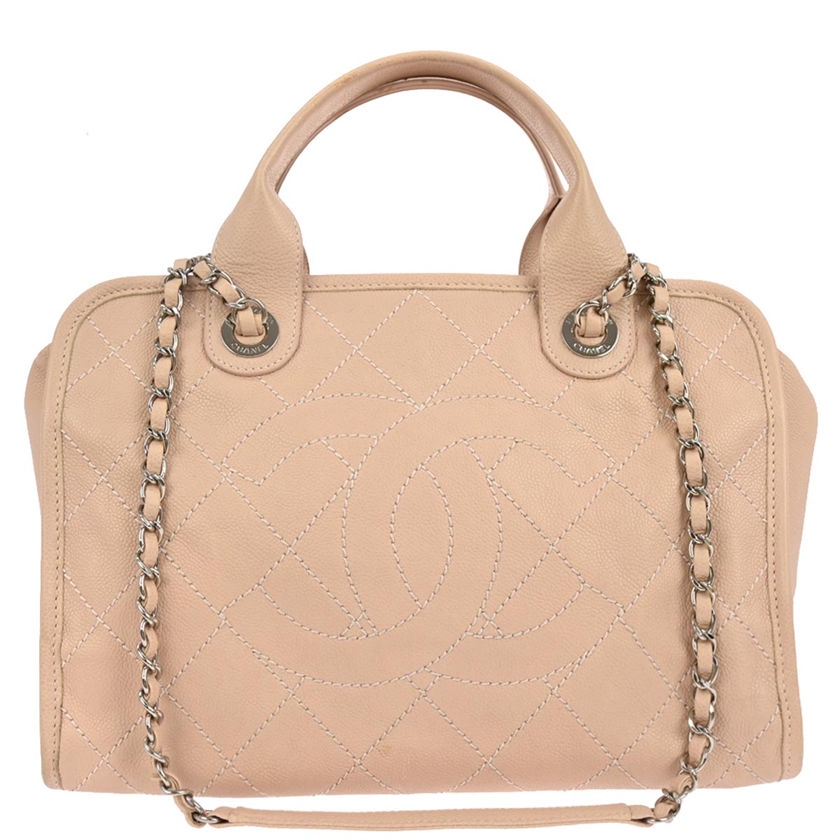 Chanel Light Pink Caviar Skin Bowling Bag