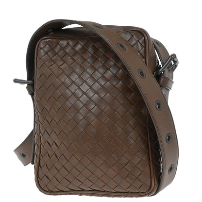 Bottega Veneta Brown Calfskin Intrecciato Shoulder Bag