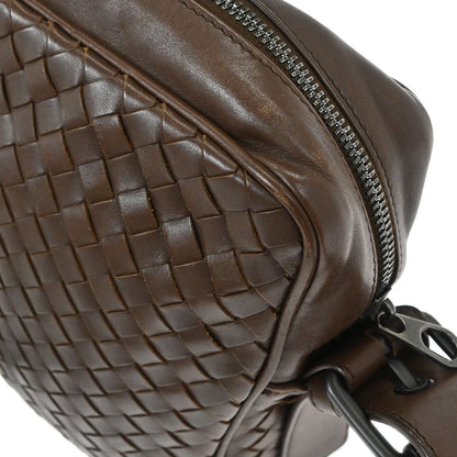 Bottega Veneta Brown Calfskin Intrecciato Shoulder Bag
