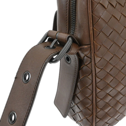 Bottega Veneta Brown Calfskin Intrecciato Shoulder Bag
