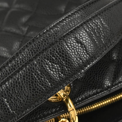 Chanel Black Caviar Skin Grand Shopping Tote GST Chain Handbag