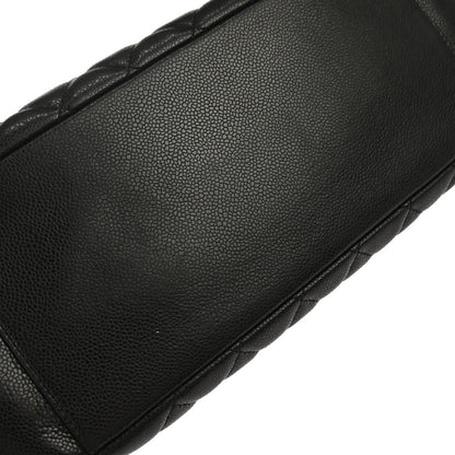 Chanel Black Caviar Skin Grand Shopping Tote GST Chain Handbag