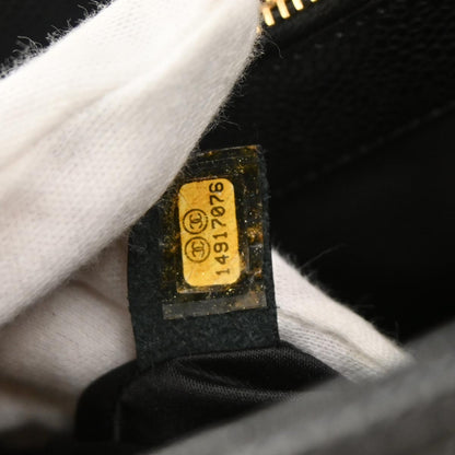 Chanel Black Caviar Skin Grand Shopping Tote GST Chain Handbag