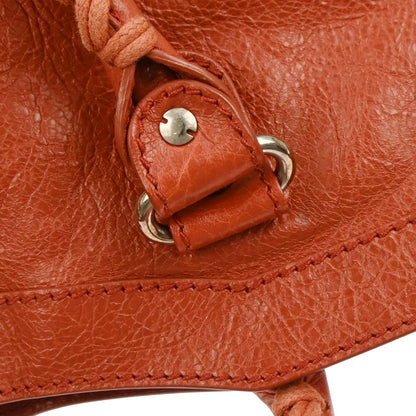 Balenciaga Red Lambskin City Medium 2way Shoulder Handbag