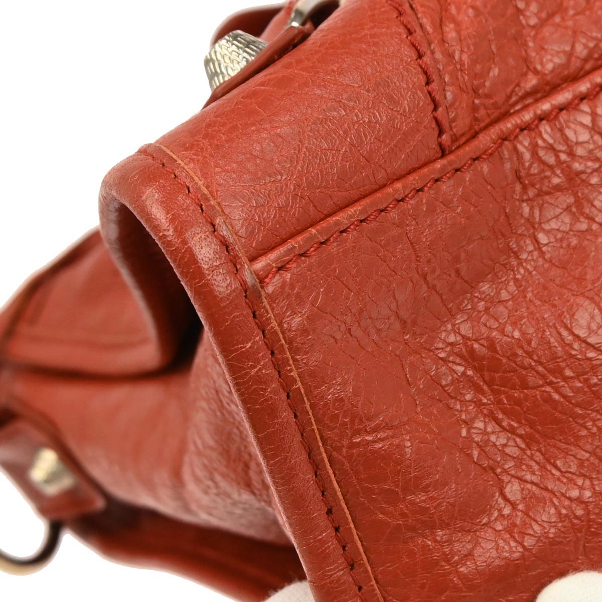 Balenciaga Red Lambskin City Medium 2way Shoulder Handbag