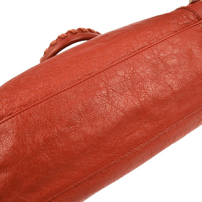 Balenciaga Red Lambskin City Medium 2way Shoulder Handbag