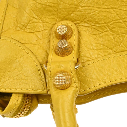 Balenciaga Yellow Lambskin The City Mini 2way Shoulder Handbag
