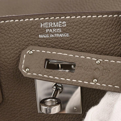 Hermes Etoupe Gray Togo Birkin 30 Handbag