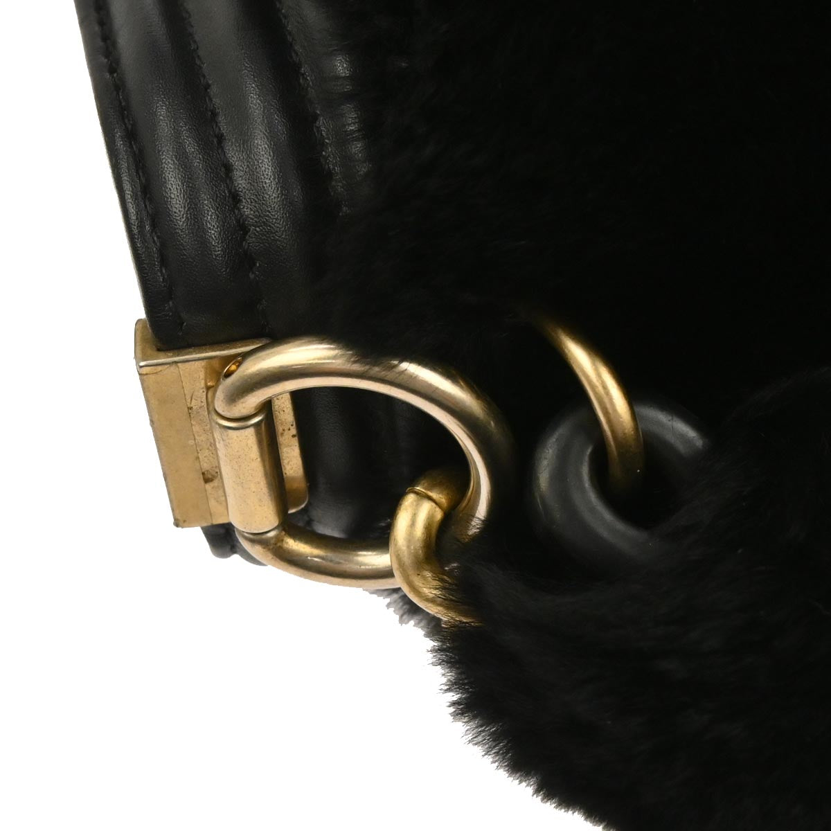 Boy Chanel Black Fur Lambskin Small 2way Shoulder Handbag