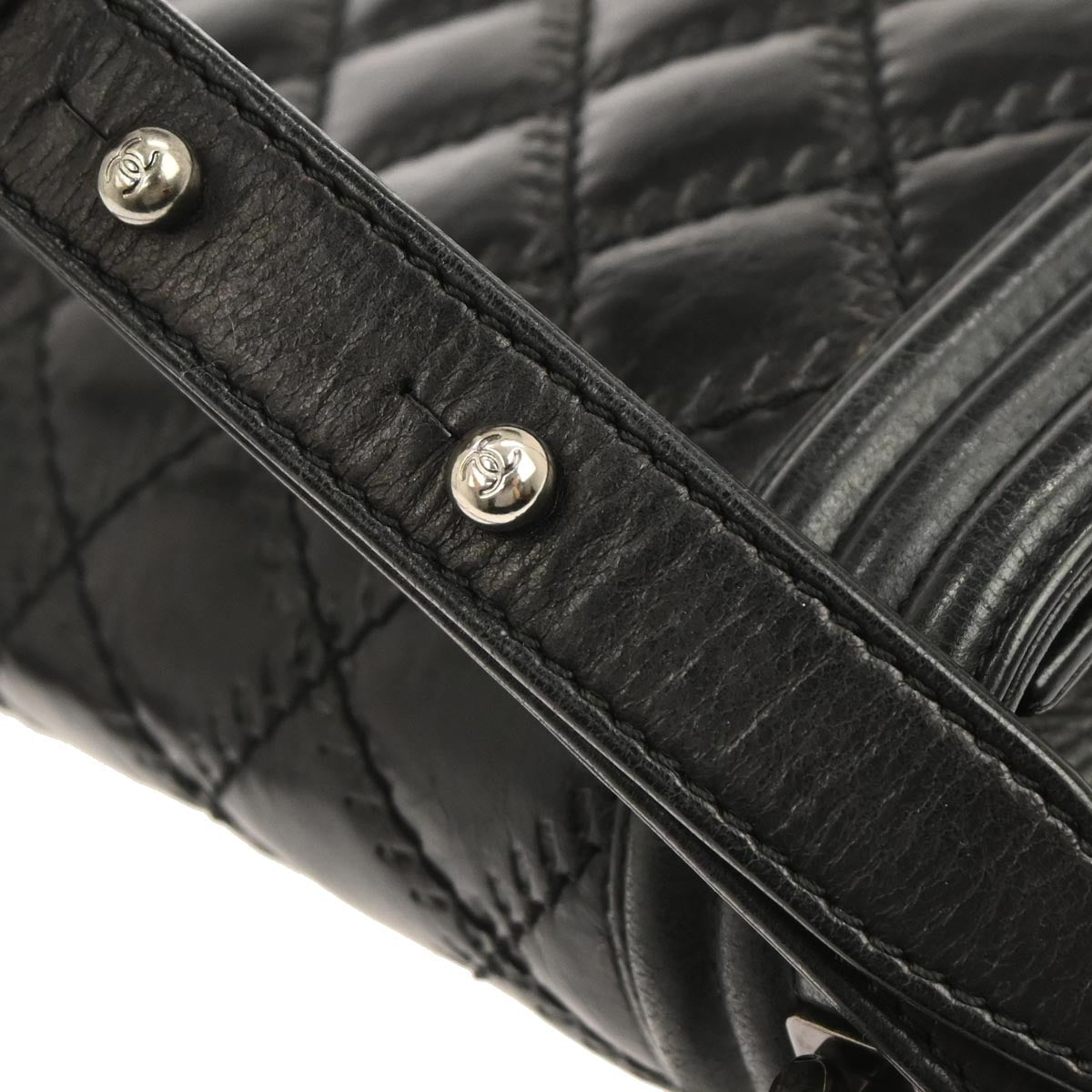 Boy Chanel Black Calfskin Medium Double Stitch Shoulder Bag