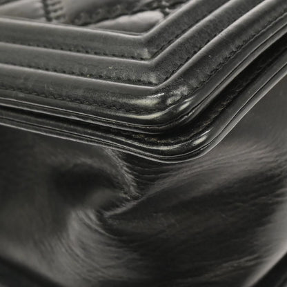 Boy Chanel Black Calfskin Medium Double Stitch Shoulder Bag