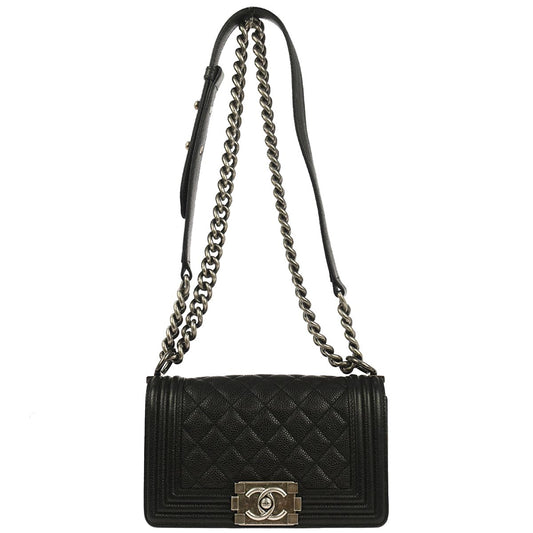 Boy Chanel Black Caviar Small Chain Shoulder Bag