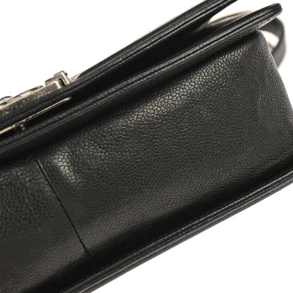 Boy Chanel Black Caviar Skin Medium Chain Shoulder Bag