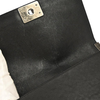 Boy Chanel Black Caviar Skin Medium Chain Shoulder Bag